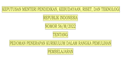 Kerangka Kurikulum Sekolah Tahun 2022 Kepmendikbudristek No 56 Tahun 2022