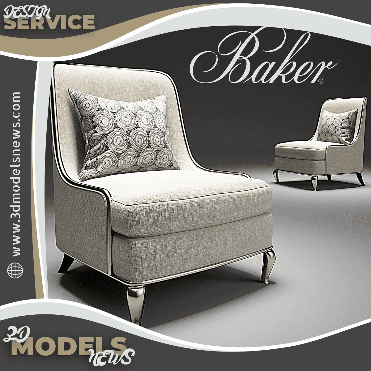 Baker Empress Arm chair Model