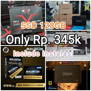 Upgrade SSD 128GB murah di Surabaya hanya 345rb sudah termasuk pemasangan bergaransi