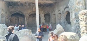 Inside Queen Tamar's hall in Uplistsikhe cave Town.