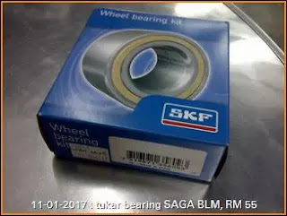 contoh bearing tayar Proton SAGA BLM berjenama SKF yang kami gunakan