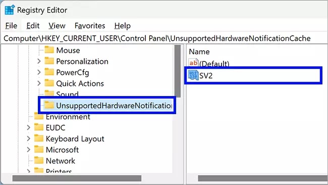 2-Registry-Editor-UnsupportedHardwareNotificationCache