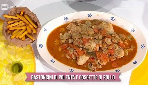 Bastoncini di polenta e coscetta di pollo di Barbara De Nigris