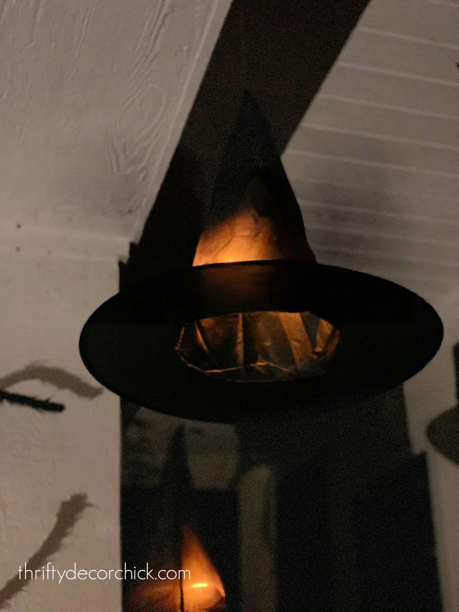 glowing Halloween witch hats