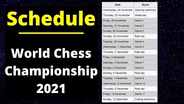 world chess championship 2021 schedule