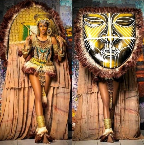 Miss Nigeria won Best in National Costume at the 70th Miss Universe