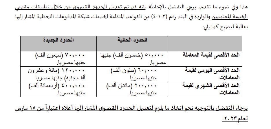 ما هي رسوم instapay fees المتوقعة من أول 2024 ؟