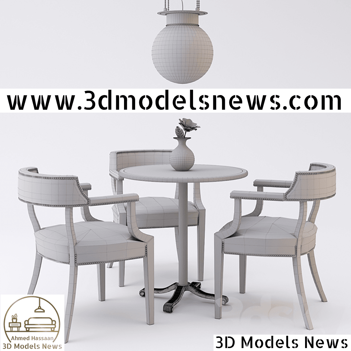 Restaurant furniture model which is round table and chairs 2