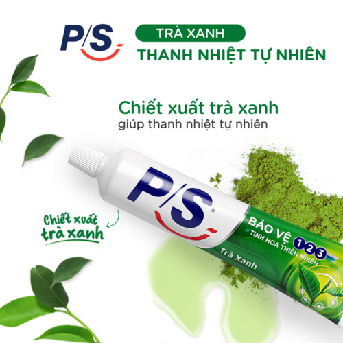 Mall Shop [ unilevervn_beauty ] Bộ 3 Hộp Kem đánh răng P/S Thiên nhiên Trà Xanh giúp thanh nhiệt tự nhiên 240g