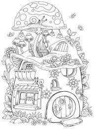 Fairy's Mushroom House Coloring Page