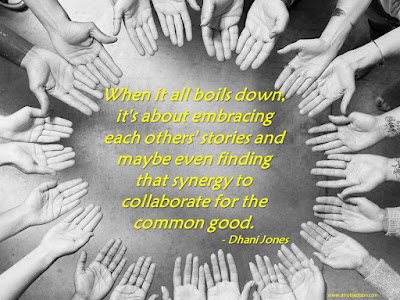 "When it all boils down, it's about embracing each others' stories and maybe even finding that synergy to collaborate for the common good." - Dhani Jones