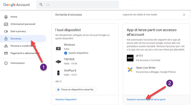 app di terze prti con accesso a account google