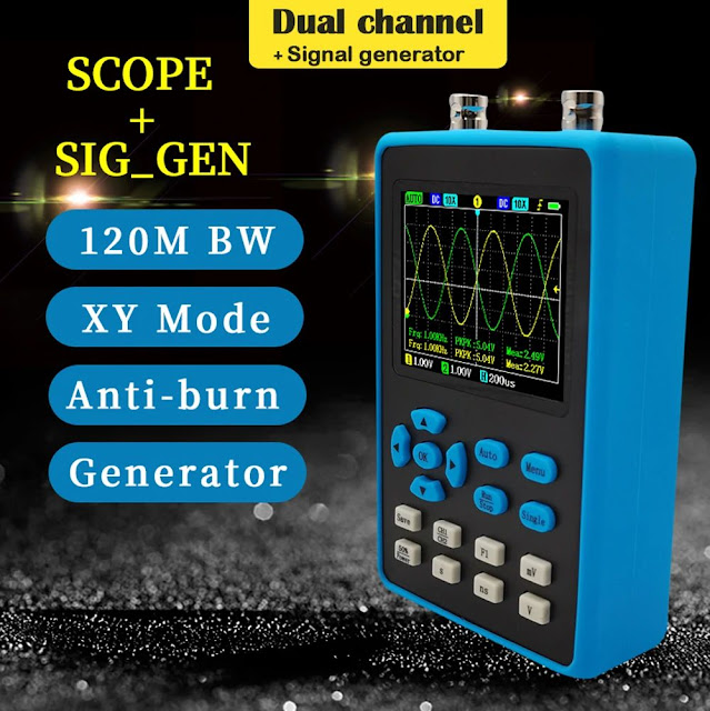 DSO2512G 2.8 Inch Dual Channel + Signal Generator 120M Digital Oscilloscope 500GS/s FFT Spectrum Analysis Three Trigger Modes