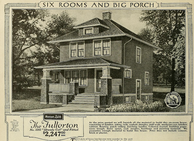 black and white image of Sears Fullerton 1923 Sears Modern Homes catalog