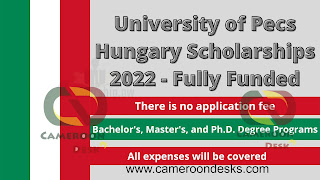 Bourse entièrement financée à l'Université de Pecs Hongrie 2022