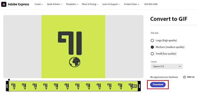 استخدام Adobe لتحويل الفيديو إلى GIF 3