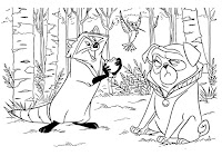 Raccoon and dog coloring page for kids