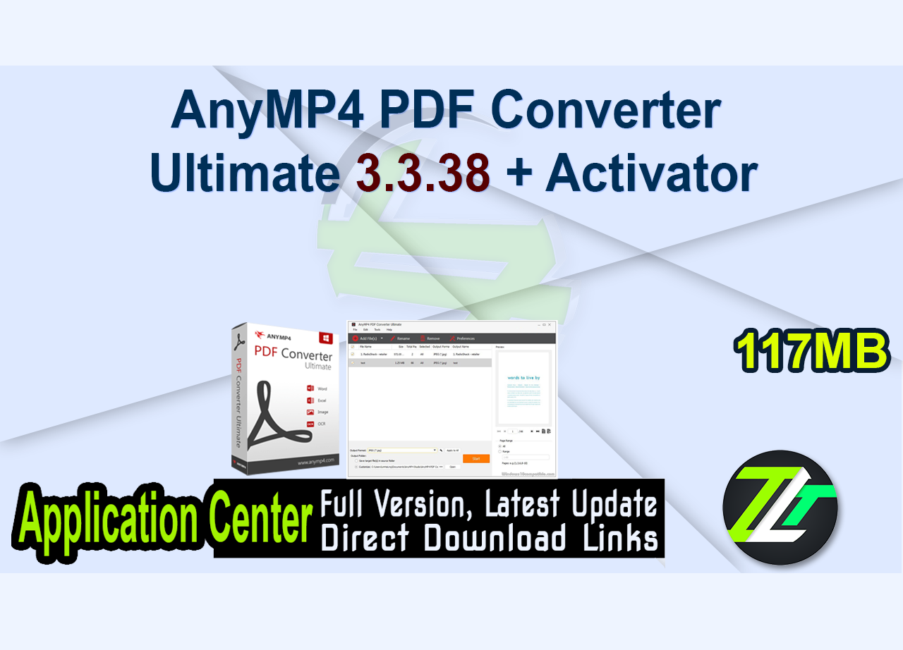 AnyMP4 PDF Converter Ultimate 3.3.38 + Activator