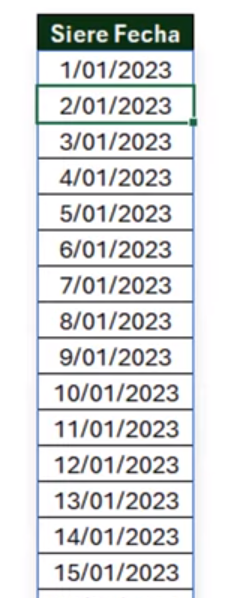 crear series de fechas automáticas en excel