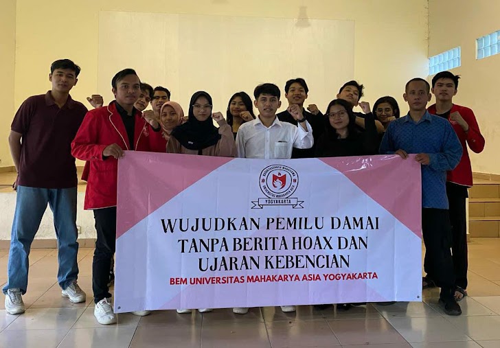 Jaga Pemilu Damai, BEM Universitas Mahakarya Asia Yogyakarta gelar deklarasi