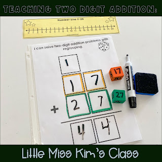Freebies and centers for teaching two-digit addition