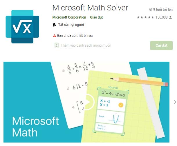 Ứng dụng Microsoft Math Solver - Máy tính và giải toán a