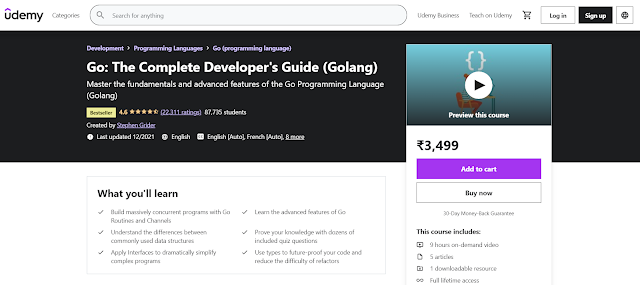 best Udemy course for golang