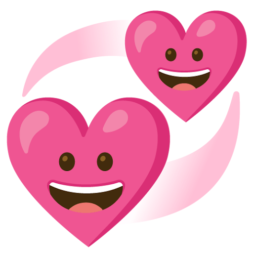Pink love heart smiley emoji circle
