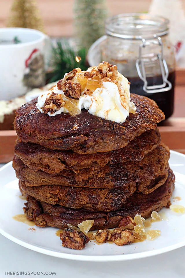 Gingerbread Pancakes (Fluffy, Fragrant & Festive)