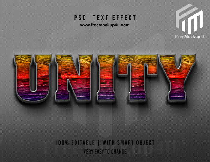 Unity Editable Text Effect Mockup Psd
