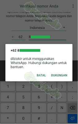 Nomor Akun WA diblokir Permanen