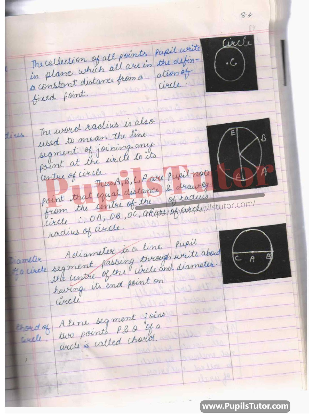 Class/Grade 4 Mathematics Lesson Plan On Construction Of A Circle For CBSE NCERT KVS School And University College Teachers – (Page And Image Number 3) – www.pupilstutor.com