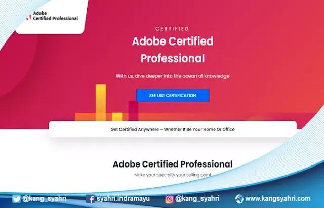 Sertifikat Adobe sebagai bukti profesionalisme seseorang gunakan produk Adobe