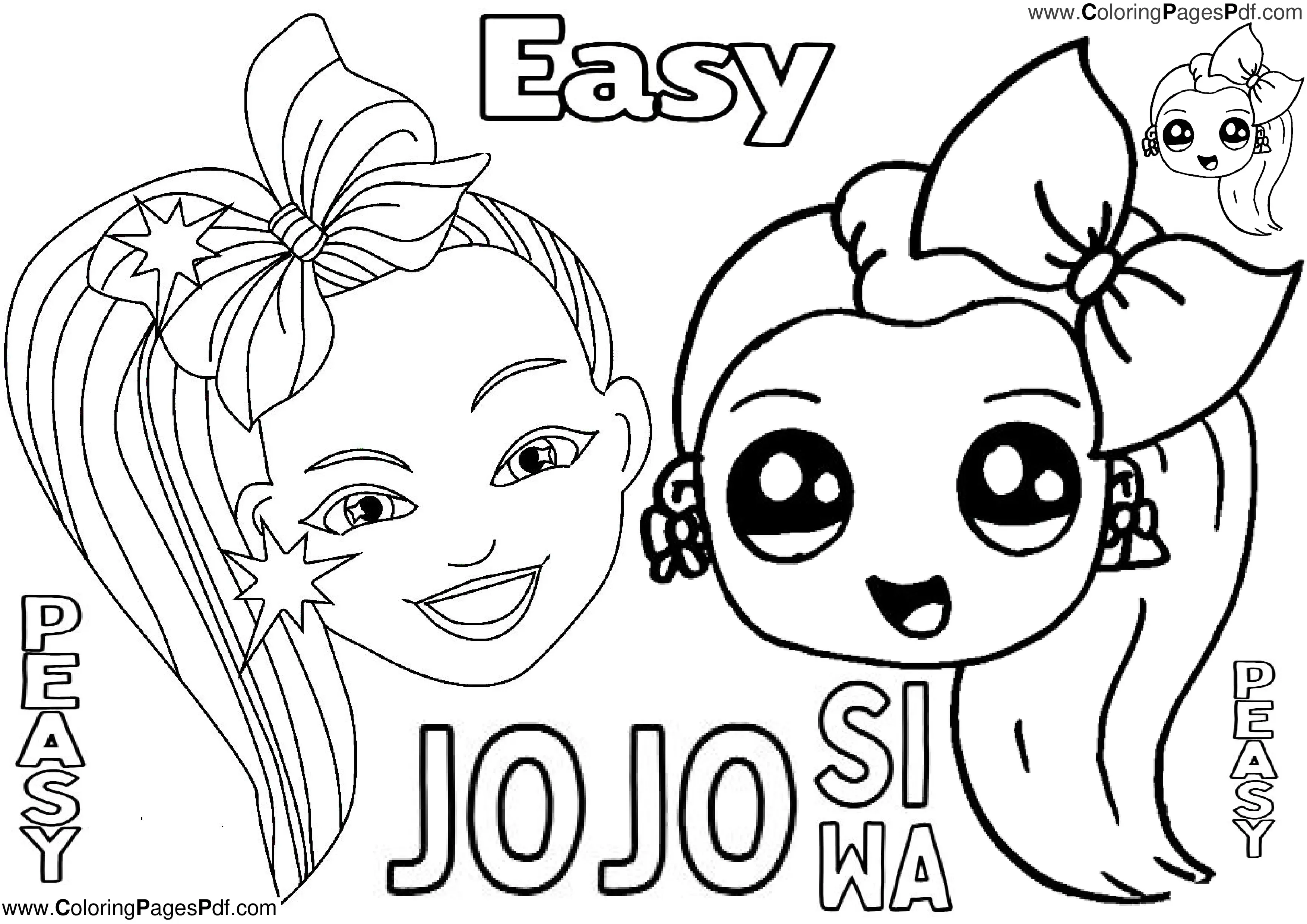 Jojo siwa coloring pages for kids