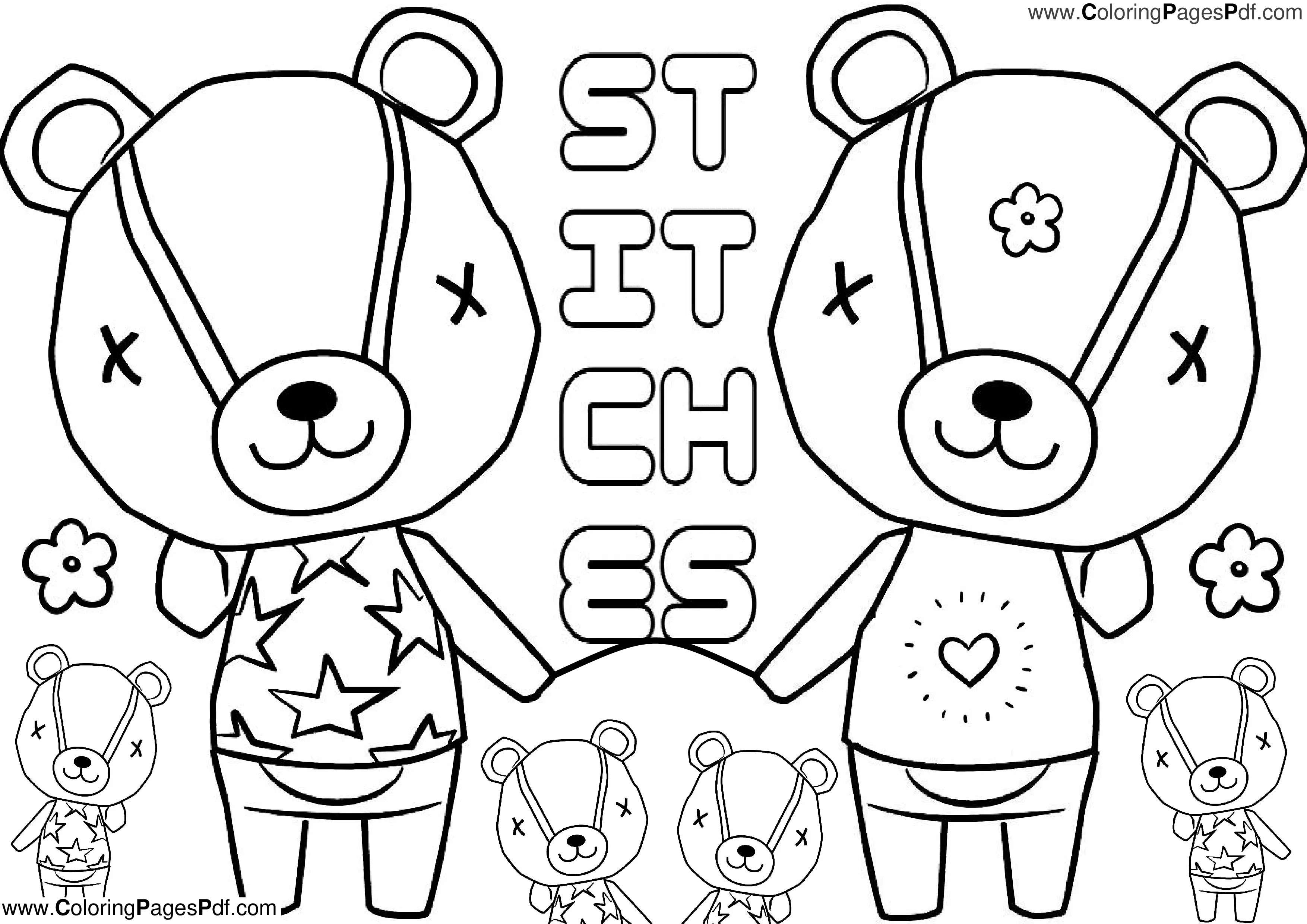 Animal crossing coloring pages stitches