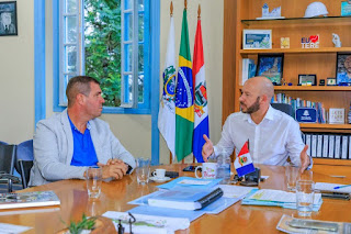 Prefeito Vinicius Claussen  recebe visita do secretário de Esporte do Estado do Rio, Gutemberg Fonseca