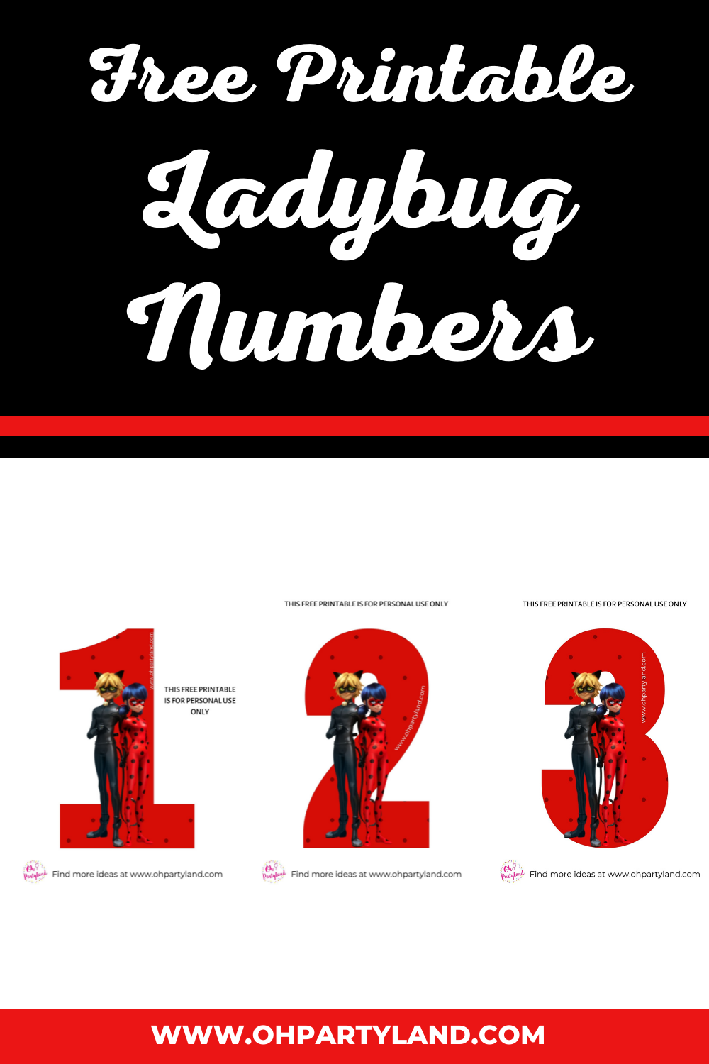 Free Printable Miraculous Ladybug Numbers