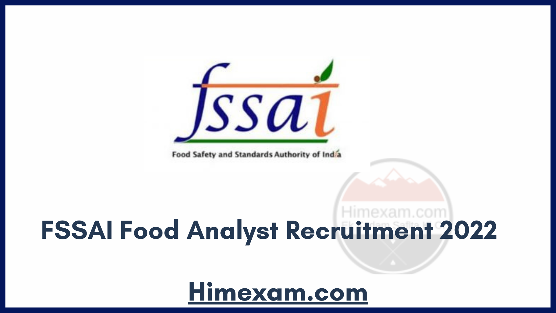 FSSAI Food Analyst Recruitment 2022