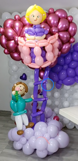 Märchen Rapunzel als Ballondekoration.