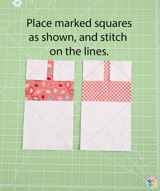 instructions pattern for making a scrappy heart quilt block