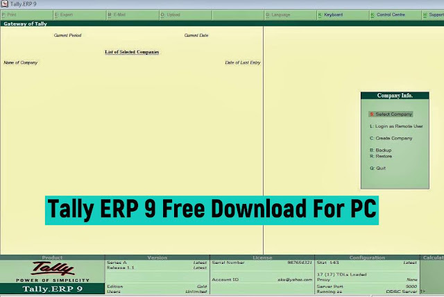 Tally ERP 9 Free Download For PC Windows 7