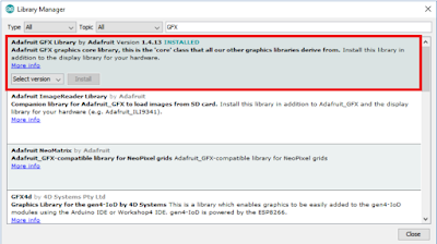 instal library SSD1306 dari Adafruit GFX