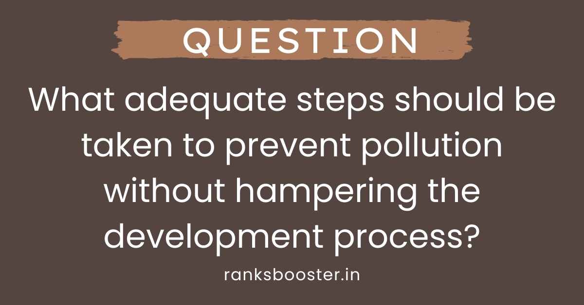 What adequate steps should be taken to prevent pollution without hampering the development process?