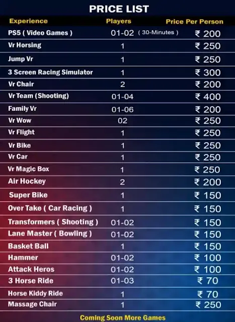 VR Theme Park price