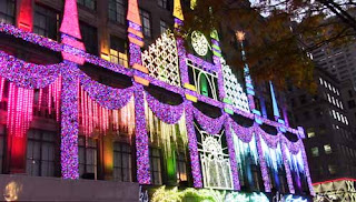 Saks Fifth Avenue Holiday Lights Display New York City.