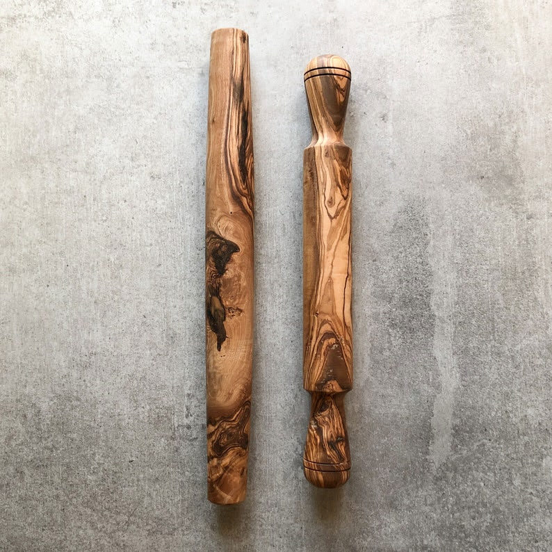 Traditional Olive Wood Rolling Pin via Etsy