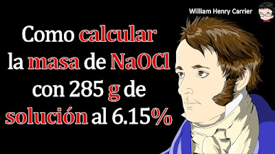 Calcule los gramos de NaOCl (6.15% en masa) en 285 gramos de una solución de lejía para vallas publicitarias.