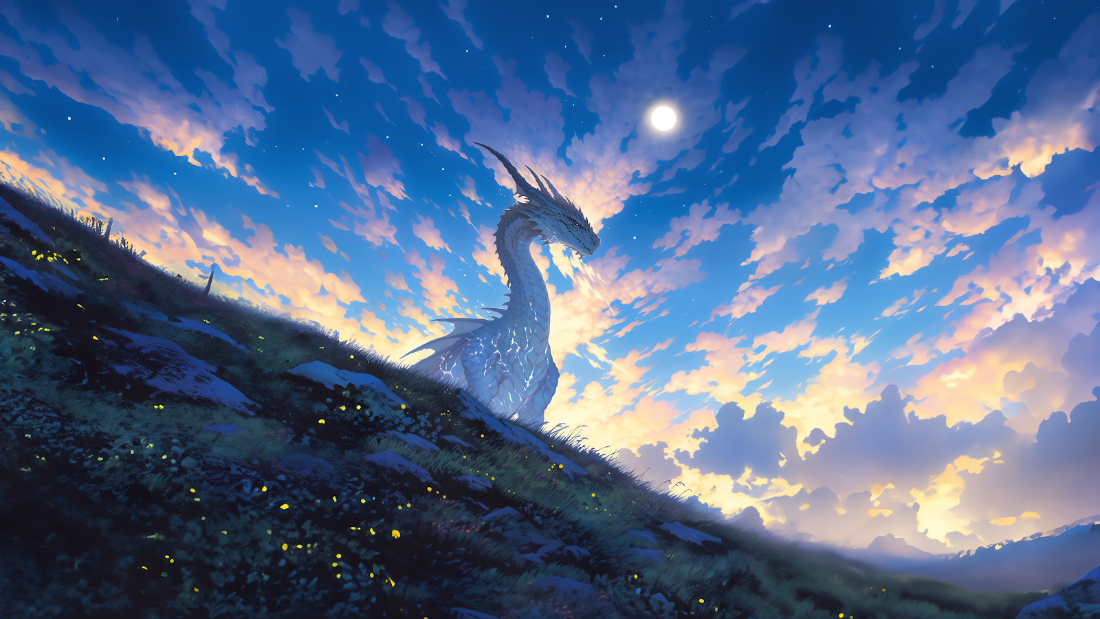Legendary Dragon's Realm: 4K Desktop Wallpaper for Anime Enthusiasts