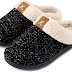 Women's Cozy Memory Foam Slippers Fuzzy Wool-Like Plush Fleece Lined House Shoes w/Indoor, Outdoor Anti-Skid Rubber Sole