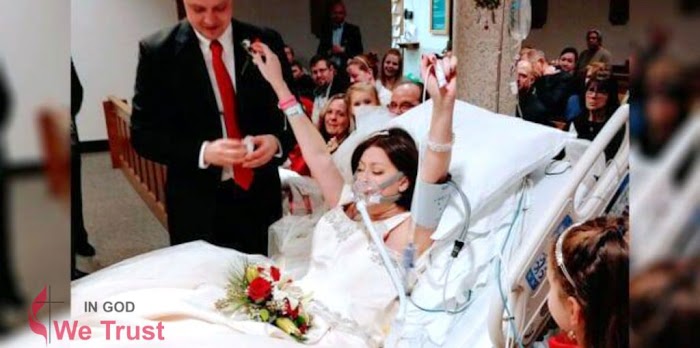 The wedding before the death of the American bride with cancer